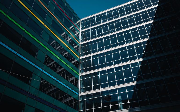 Glass office building exterior