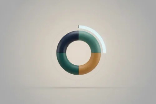 Minimalist asset allocation ring with a highlighted tolerance band, symbolizing smart rebalancing thresholds.